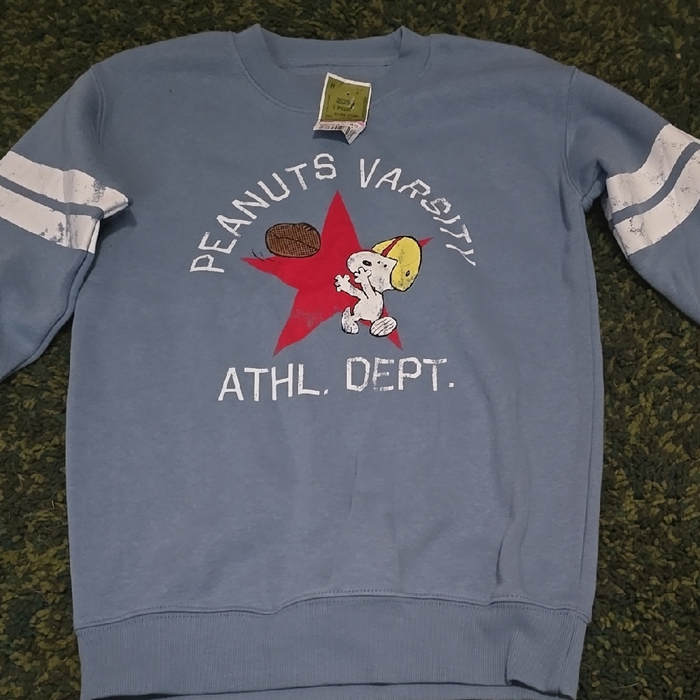 Blue Peanuts Varsity Sweatshirt